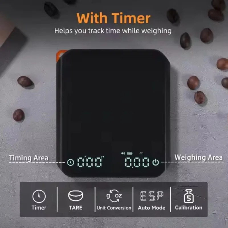 Coffee Bean Scale - KitchenMini Balança de café com temporizador