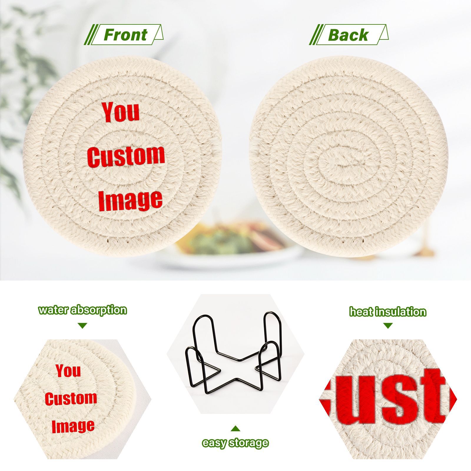 Conjunto de coaster tecido abs - Coffee Tea Images avaliação e preço