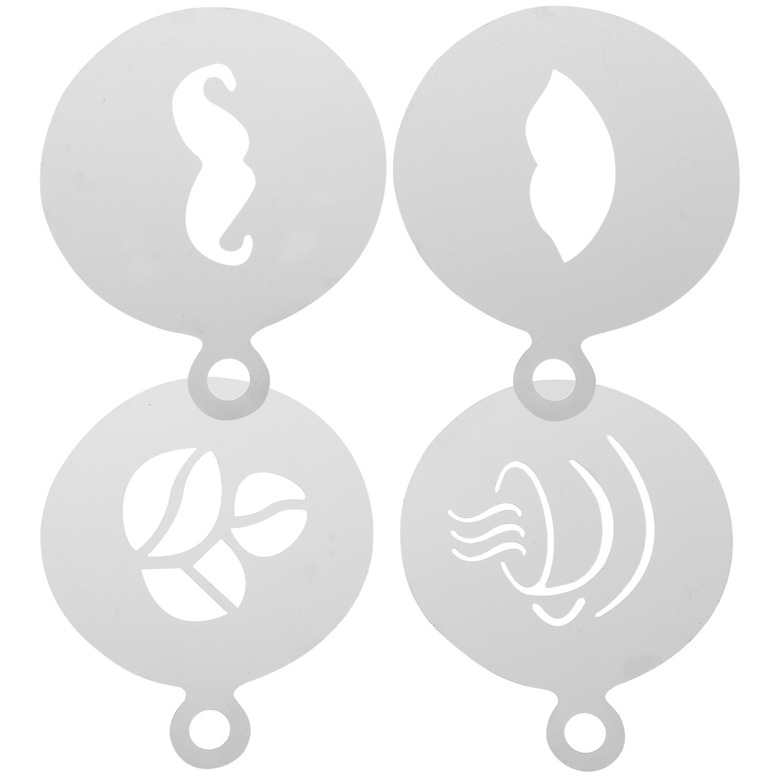 4 peças de moldes de aço inoxi - Coffee Stencil Art avaliação e preço