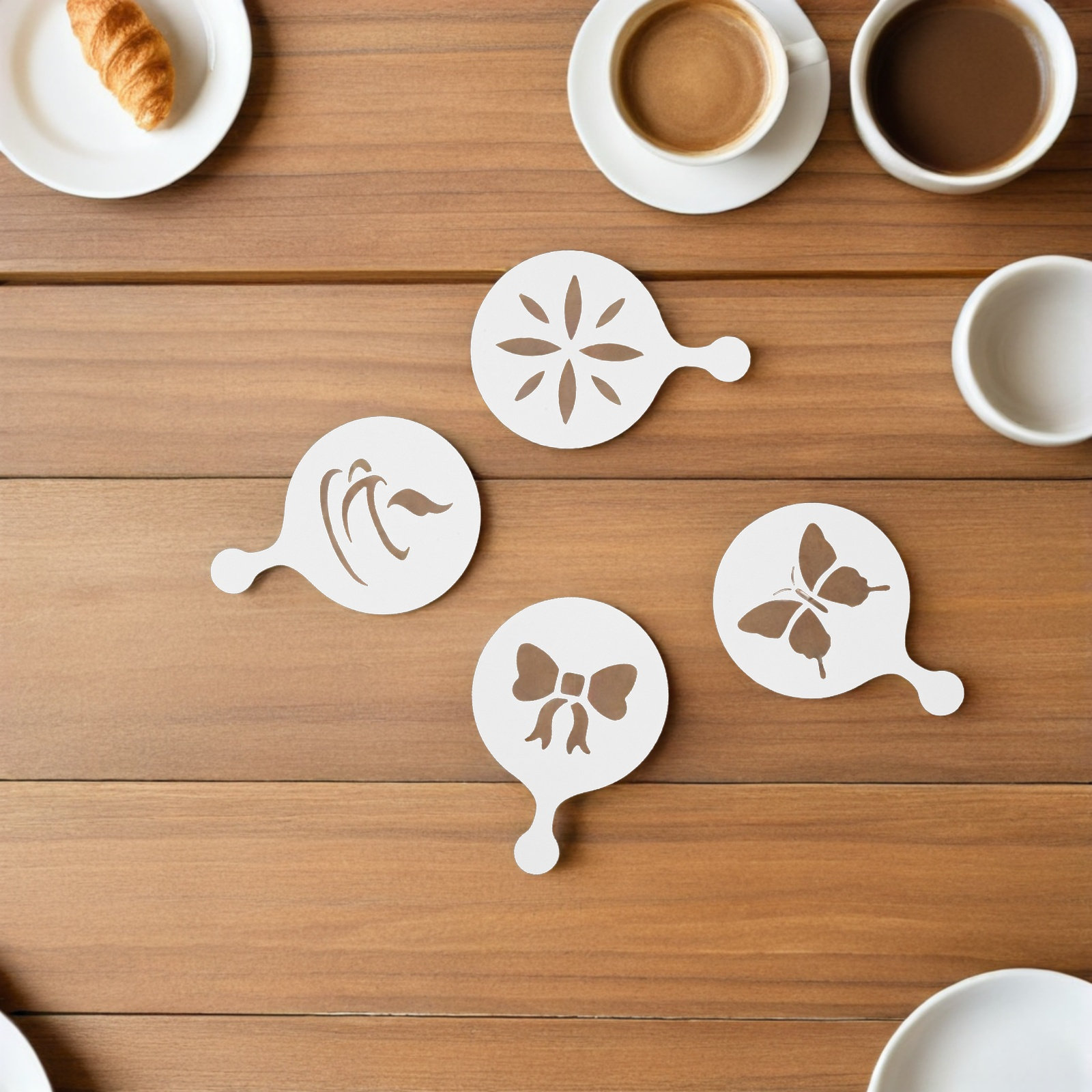 8 Peças de Estênceis para Arte - Coffee Stencil Art avaliação e preço