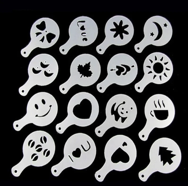 16 pçs/set molde de café latte - Coffee Stencil Art avaliação e preço