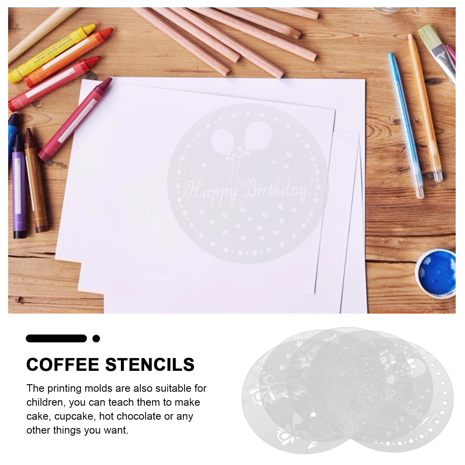 1 conjunto de moldes para café - Coffee Stencil Art avaliação e preço