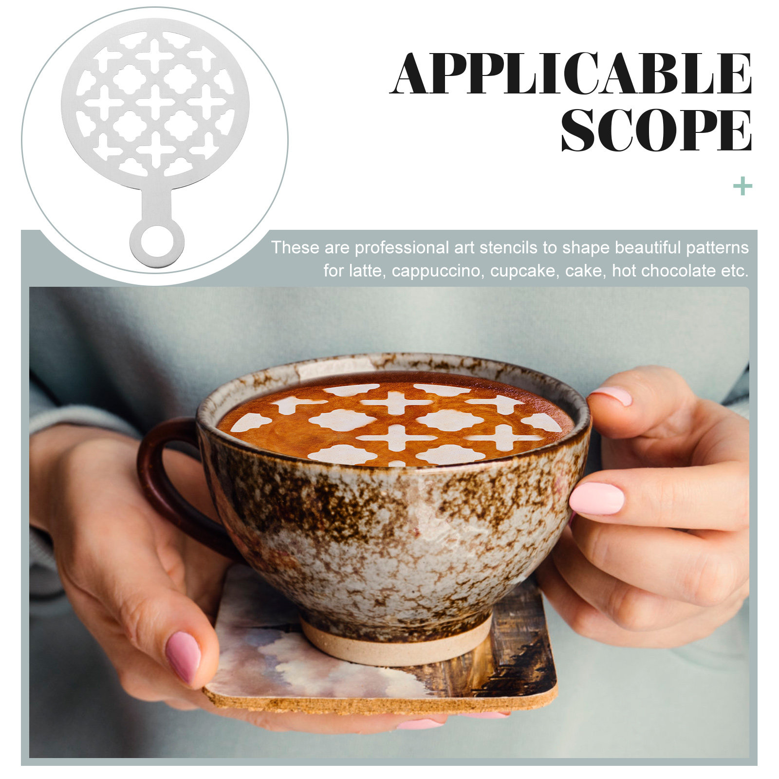4 peças de estênceis para arte - Coffee Stencil Art avaliação e preço